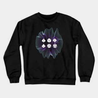 Neon Synthwave Polyhedral Dice Set Tabletop RPG Crewneck Sweatshirt